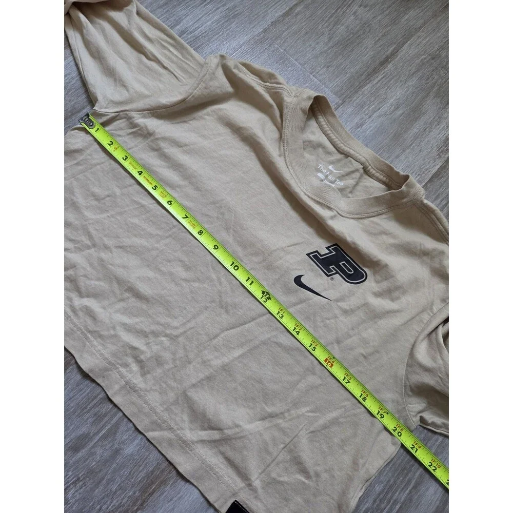 Nike Purdue Boilermakers Cropped Long Sleeve Tee Beige Loose Fit Womens S EUC